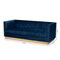 Baxton Studio Aveline Navy Blue Velvet Upholstered Brushed Gold Finished Sofa 159-9784 - alternate 2